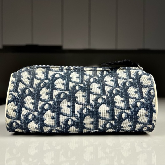 Christian Dior Trotter Cosmetic Pouch PVC Leather Blue - Picture 3 of 9